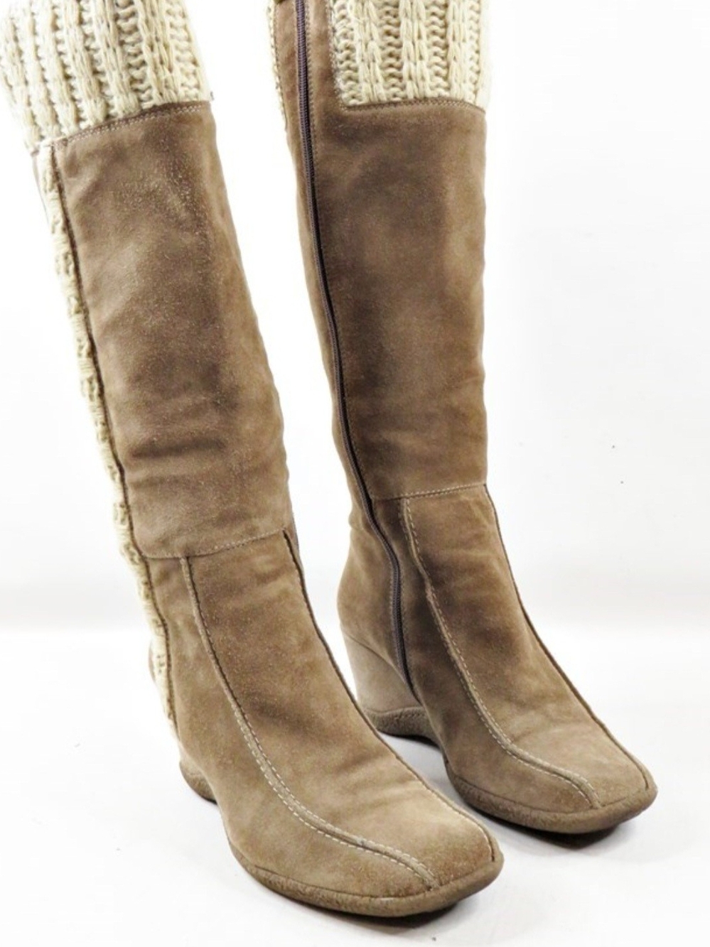 Aquatalia Italy Suede Sweater Boots Cottagecore Renaissance Fair Boho 8.5